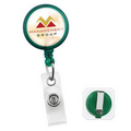 MaxLabel Round Custom Badge Reels w Belt Clip, Translucent